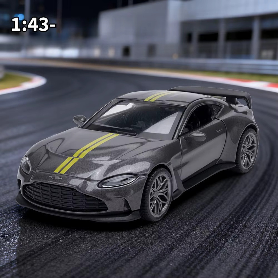V12 Vantage Sportwagen-Modell, 1:43, Metall, Grau, Spielzeugfahrzeug - Bild 2