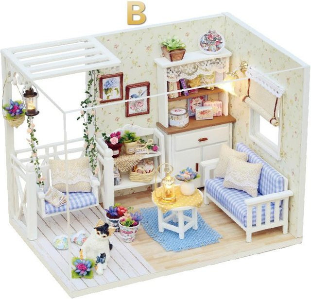 creativespace Puppenhausmöbel DIY Miniatur 3D Holzpuppenhaus Spielzeug, ab 10 Jahren - Bild 1