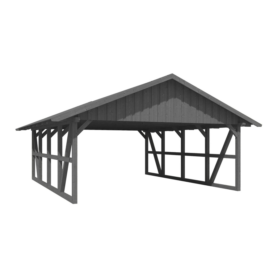 Skan Holz Carport Schwarzwald aus Fichtenholz mit Dachschalung in Grau, B: 684 cm, T: 772 cm - Bild 2