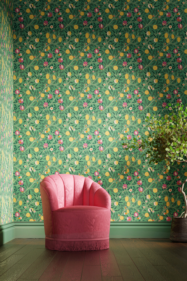 Morris & Co Tapete Fruit Tangled Green - Bild 1