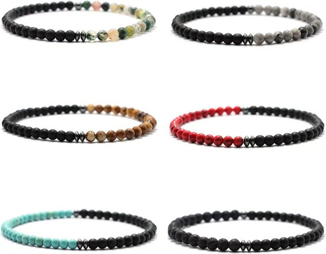 diffone Armband, Perlen, Onyx, Howlith, Lava, Unisex - Bild 1