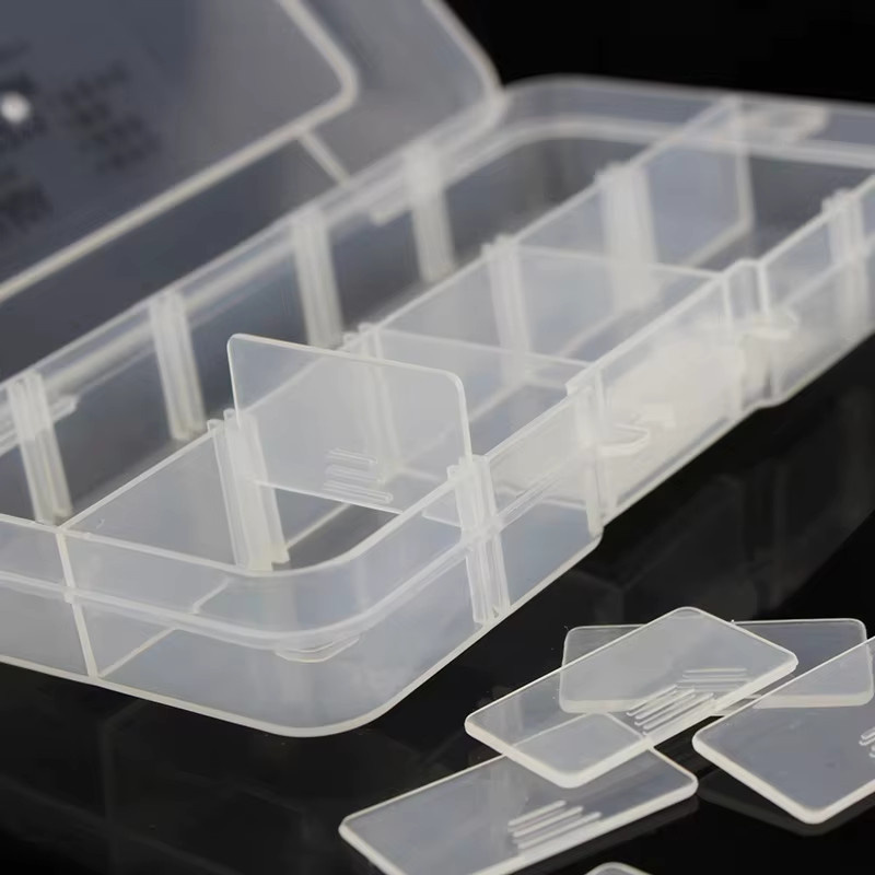 LAOA Transparente 10-Gitter-Aufbewahrungsbox aus Kunststoff für Kleinteile, Werkzeuge und Schmuck - Bild 4