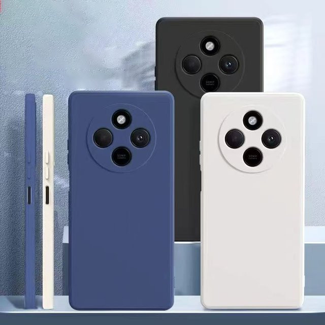Flüssigsilikon-Handyhülle für Xiaomi Redmi 14C 4G 5G in Weiß und Blau - Bild 1