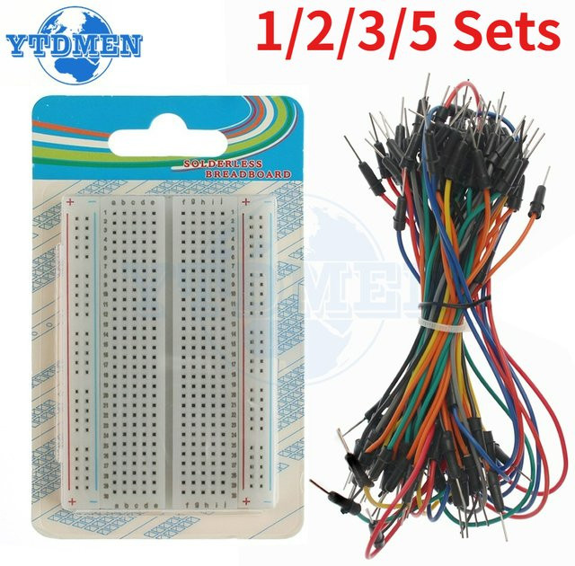 YTDMEN Mini Breadboard Prototyping Kit mit 400 Tie Points und 65 Jumper Wire in Weiß - Bild 1