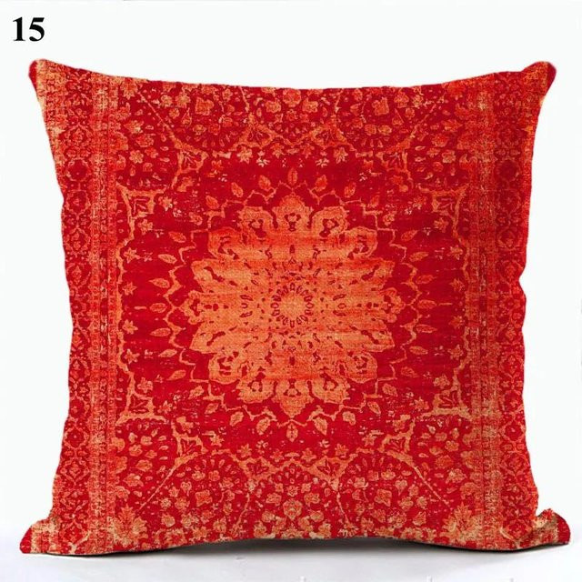 MHGNG Pillow Böhmische Kissenbezüge aus Polyester mit geometrischem Design in Braun und Rot, B/H: 45 x 45 cm - Bild 1
