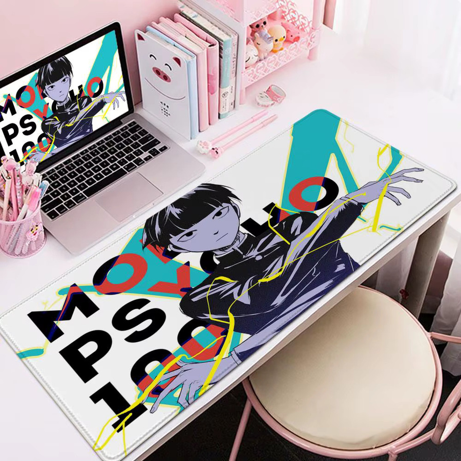 Mob Psycho 100 Gaming-Mauspad XXL-Schreibtischunterlage, schwarz/mehrfarbig, B/T: 90 x 40 cm - Bild 2