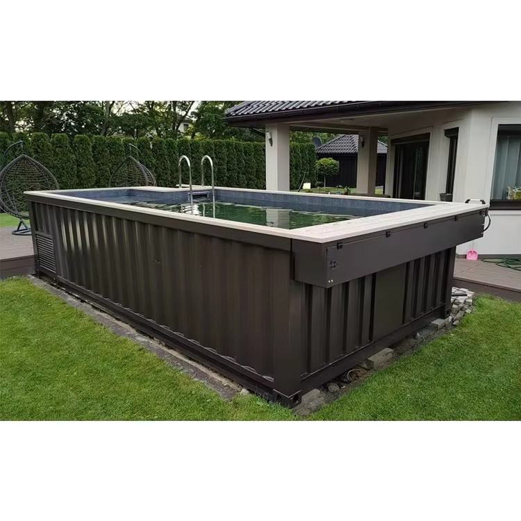 Rechteckiger 20-Fuß-Stahlbehälterpool in Grau für den Außenbereich - Bild 1