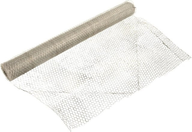 Verzinktes 6-Eck-Geflecht aus Stahl in Silber, Höhe: 0,5 m, Länge: 10 m, Maschenweite: 25 mm, Drahtstärke: 0,8 mm - Bild 1