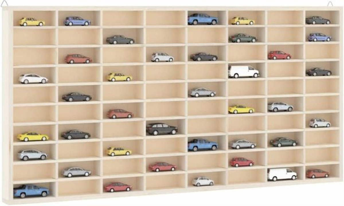 Vidaxl Wandvitrine in Weiß mit 80 Fächern, minimalistisches Wandregal aus Holzwerkstoff, B/H/T: 80 x 40,5 x 4,5 cm - Bild 1