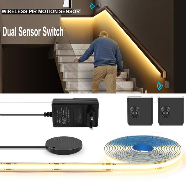 Rybakov Motion Sensor Schalter mit drahtloser RF Empfänger Steuerung für COB LED Streifen in Weiß - Bild 1