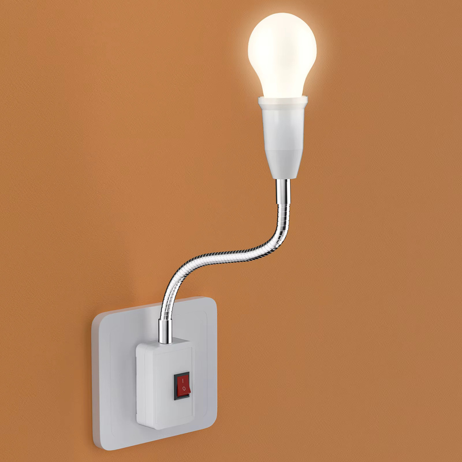 HITRENDS E27 Lampenfassung mit EU-Stecker und Schalter, weiß, Kunststoff - Bild 2