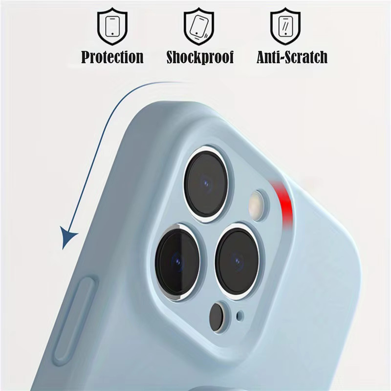 LYYDFUMAN Flüssigsilikon Handyhülle mit Kamera-Schutz für iPhone 11 bis iPhone 17 Pro Max Plus Mini in Schwarz oder Blau - Bild 2