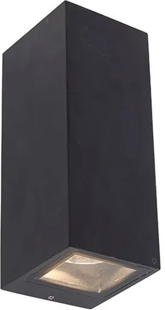 QAZQA Baleno II Moderne Wandleuchte Schwarz aus Aluminium mit GU10 Fassung, IP54 wetterfest und dimmbar - Bild 1