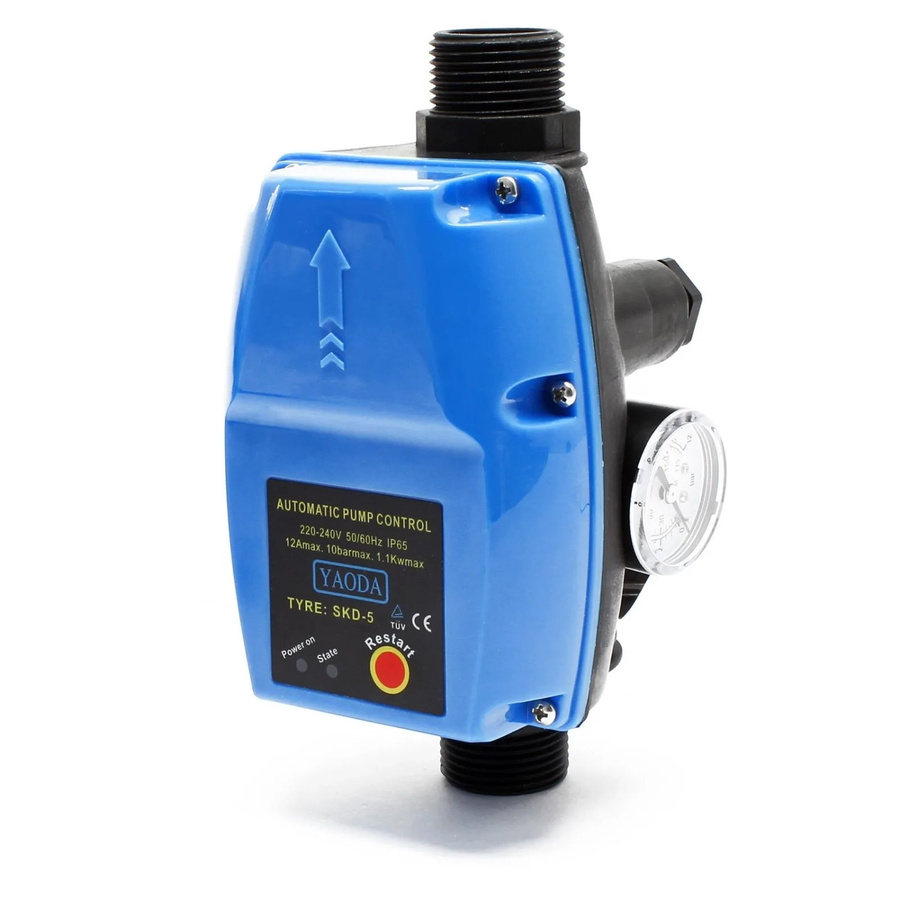 Wiltec Druckschalter EPC-4 230V 1-phasig Pumpensteuerung für Hauswasserwerke in Blau-Schwarz - Bild 2