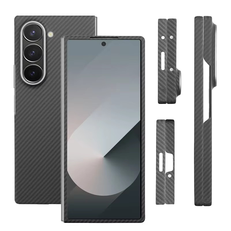 Samsung Aramid-Kevlar-Carbonfaser Handyhülle für Galaxy Z Fold 7, 6, 5 in Schwarz mit magnetischer kabelloser Ladefunktion - Bild 6