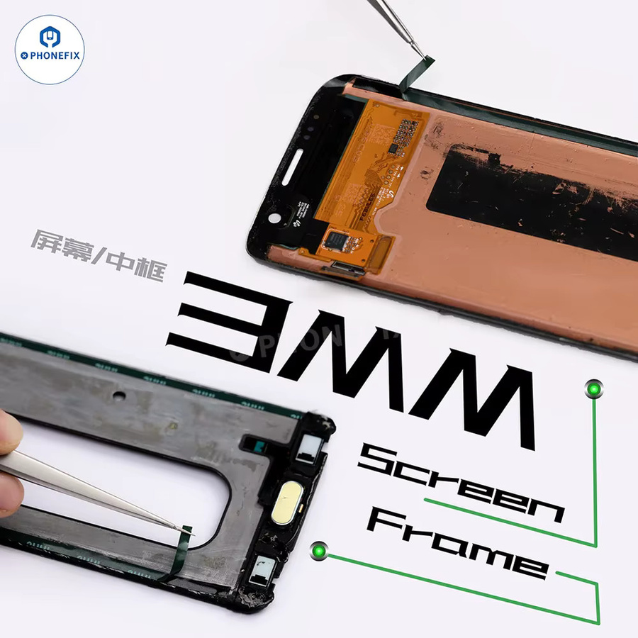 2uul Doppelseitiges Dichtungsband für Mobiltelefone, 5 Stück pro Box, Schwarz, Breite: 3 mm, für LCD-Reparaturen von Bildschirmrahmen und Rückabdeckungen - Bild 2