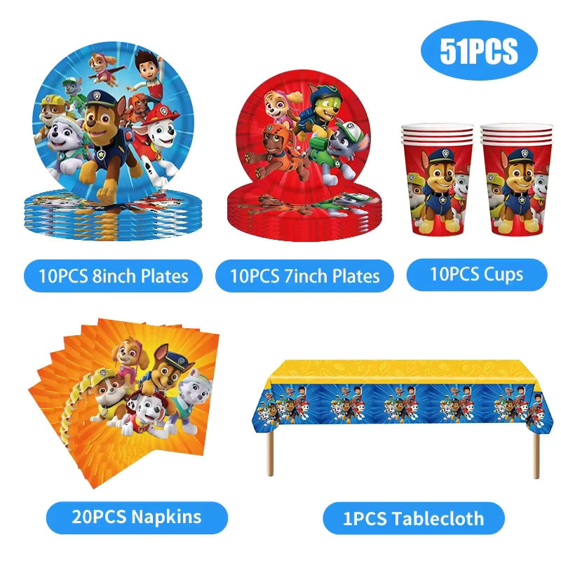Paw Patrol Geburtstagsdekoration Set mit Skye Luftballons, Hintergrund, Tellern und Tassen in Multicolour von TAKARA TOMY - Bild 2