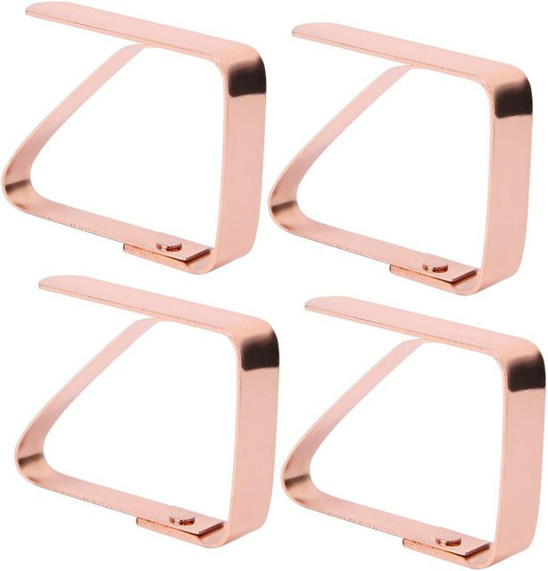 CosyHome Tischdeckenhalter Clips aus Edelstahl, 4 Stück, beige und gold - Bild 1