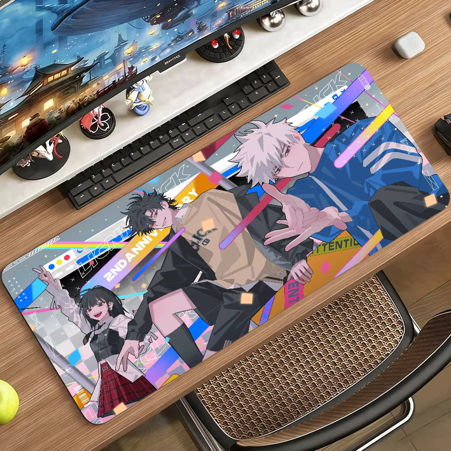 L-Link Anime Mauspad Multicolor rutschfeste Gamer-Schreibtischunterlage für Laptop und Büro - Bild 5