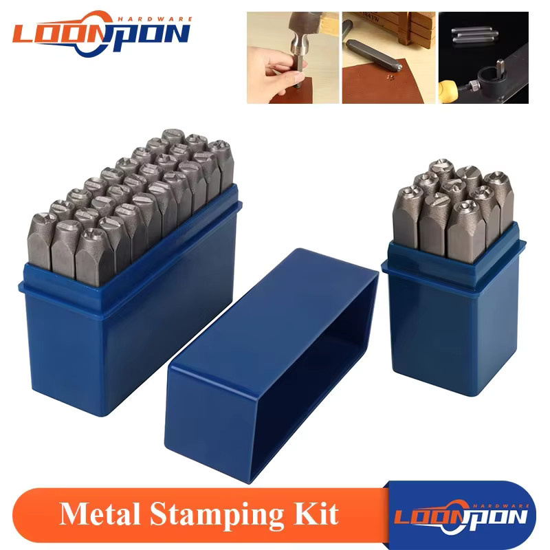 Loonpon Metall-Stempelset aus Stahl mit Zahlen und Buchstaben für die Bearbeitung von Gold, Silber und Lederschmuck - Bild 2