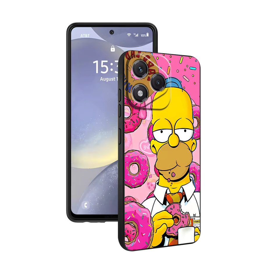 Schwarze Handyhülle mit Simpsons Donut Motiv für Honor 200 400 Lite 70 Magic 5 Lite X5b 8X X9a X7 X6 X8 90 S - Bild 5