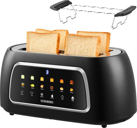 Steinborg SB-2215 XXL 4-Scheiben Toaster mit Touchbedienung und Digitaldisplay in Schwarz