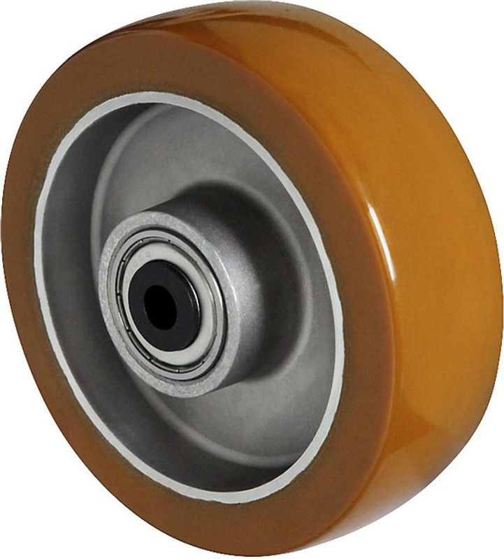 CASCOO Einbaurad AAU5 mit Aluminium-Felge und Polyurethan-Lauffläche, braun, Rad-ø 100 mm, Breite: 40 mm, Doppelkugellager - Bild 3