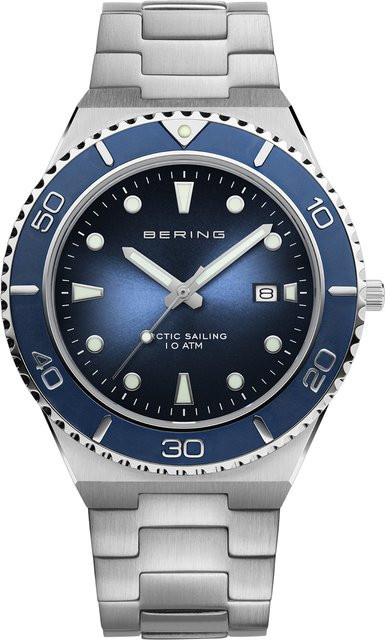 Bering Armbanduhr, Quarz, Edelstahl, Blau, 40 mm, Herren - Bild 1