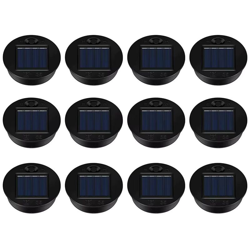BaoBao 12er-Pack Ersatz-Solarlichtteile mit wasserdichtem LED-Solarpanel als Laternendeckel für den Außenbereich - Bild 5