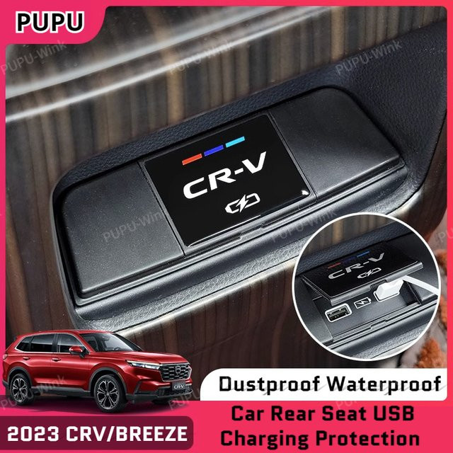 BIEPU USB-Ladeport Schutzabdeckung für Honda CR-V Breeze 2023, Staubdichte Dekorative Abdeckung aus ABS, Schwarz - Bild 1