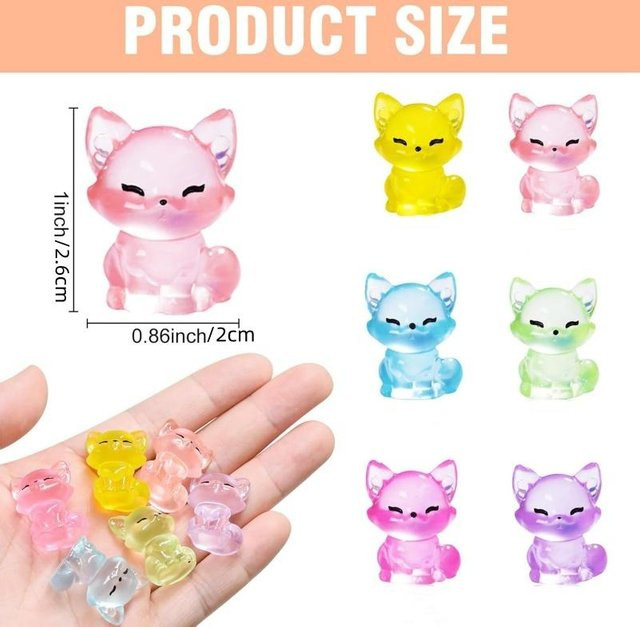 Linyi toy Leuchtende Füchse aus Harz, 10-teiliges Set, bunt/mehrfarbig - Bild 1