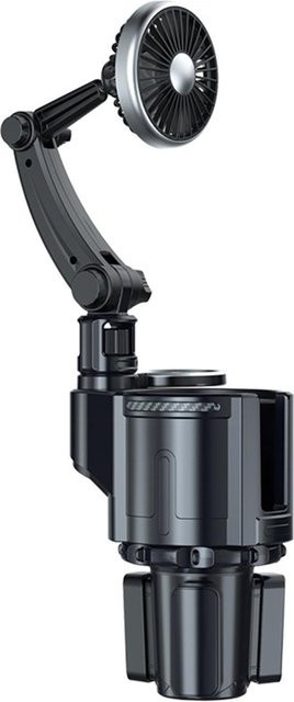 VehicleKit Multifunktionaler Auto-Becherhalter mit integriertem Ventilator, Umgebungslicht und 3 Geschwindigkeitsstufen, Schwarz - Bild 1