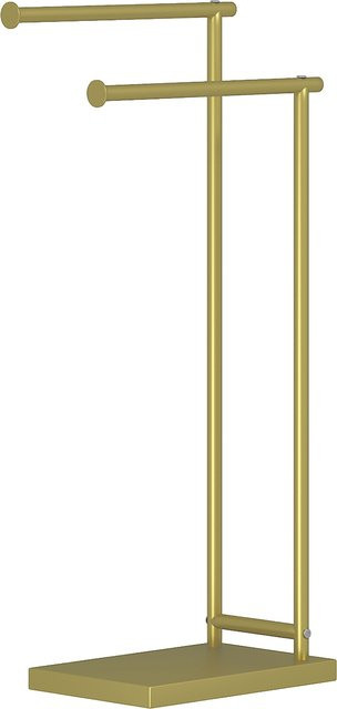 HOMCOM Stand-Handtuchhalter in Gold mit 2 Ebenen und 2 Stangen, moderner L-förmiger Metallrahmen, B/T/H: 35,5 x 20 x 78 cm - Bild 1
