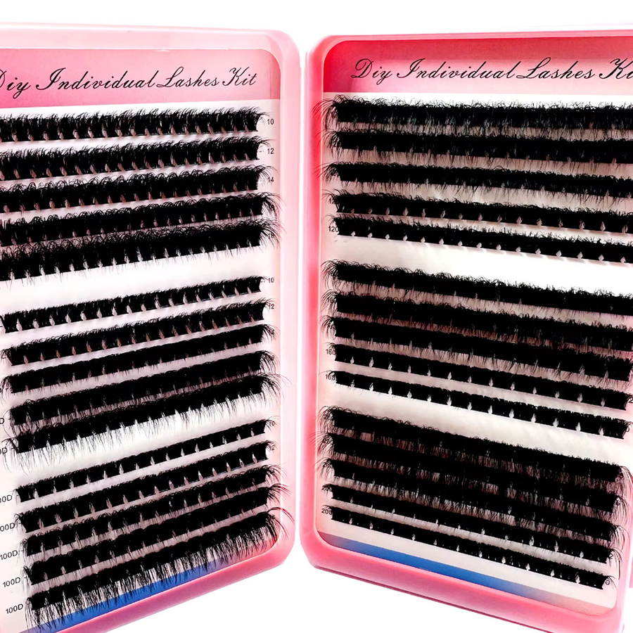 LYBCG Einzelwimpernverlängerungen Wispy Mix, 480 Stück, 4 in 1 - Bild 5