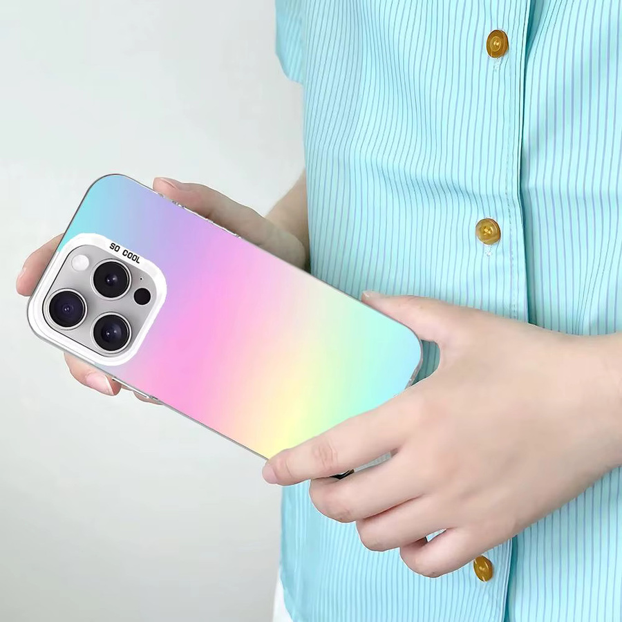 Glitzernde iPhone Schutzhülle mit Sternenhimmel-Gradient und Galvanisierung in Silber für iPhone 17 16 15 14 13 12 11 Pro Max X XS XR - Bild 6