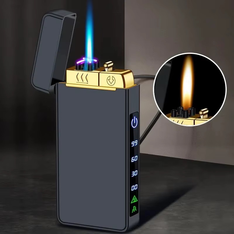 Szhyck Triple Flame Electric Pulse Plasma Dual Arc USB-Feuerzeug mit LED-Bildschirmanzeige in Blau - Bild 2