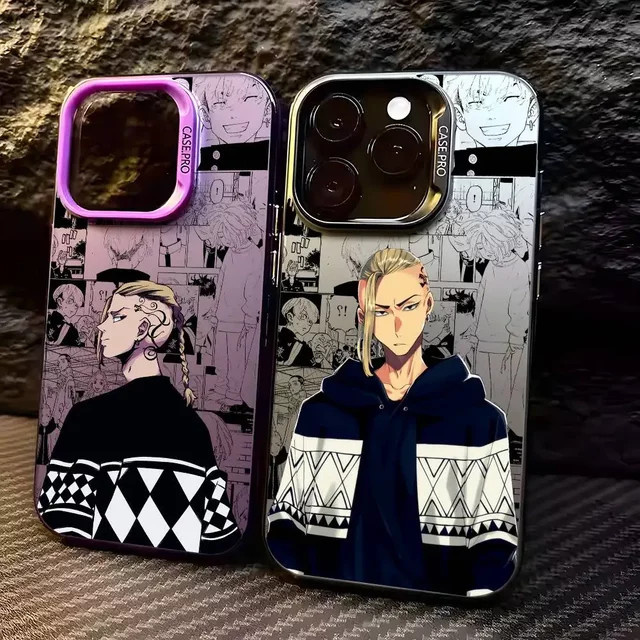Anime Tokyo Revengers Draken Handyhülle für iPhone 11 bis 17 Pro Max, mehrfarbig, mattes Laser Metallic Aurora Design - Bild 1