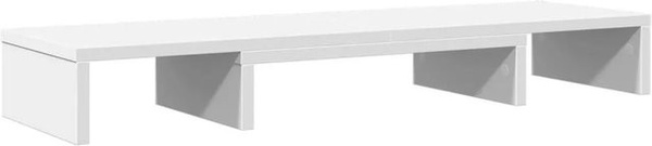 vidaXL Monitorständer verstellbar aus Holzwerkstoff in Weiß, B/T/H: 80 x 24 x 10,5 cm