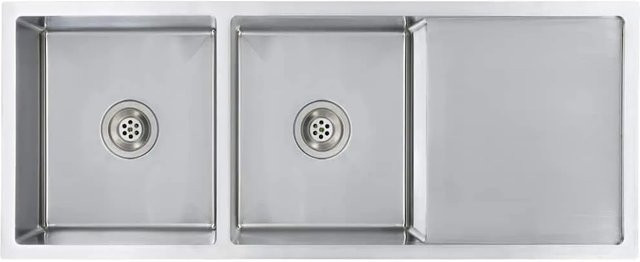 vidaXL Handgefertigte Küchenspüle aus Edelstahl in Silber, Einbauspüle - Bild 1