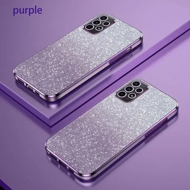 Samsung Silikon Handyhülle mit Gradient Glitzer Beschichtung für Galaxy A71 4G/5G, Multicolour/Transparent/Purple - Bild 1