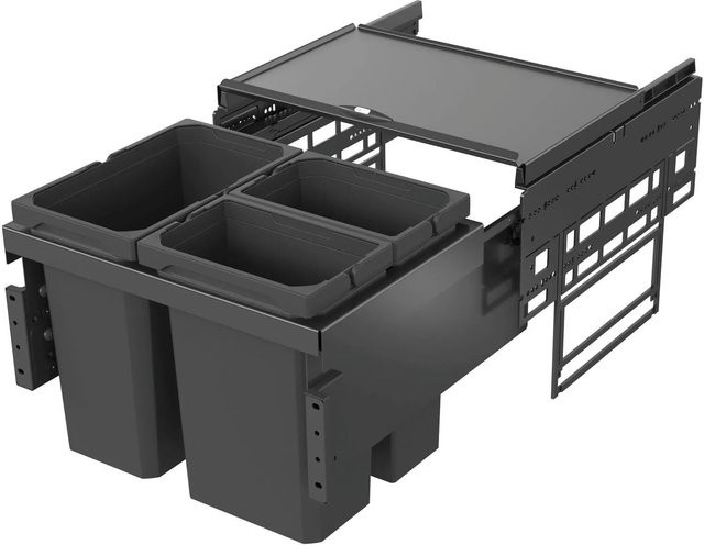 Vauth-Sagel Abfalltrennsystem Envi Space S Einbau-Mülltrennsystem in Lava Rot Matt, Korpusbreite: 50 cm - Bild 1