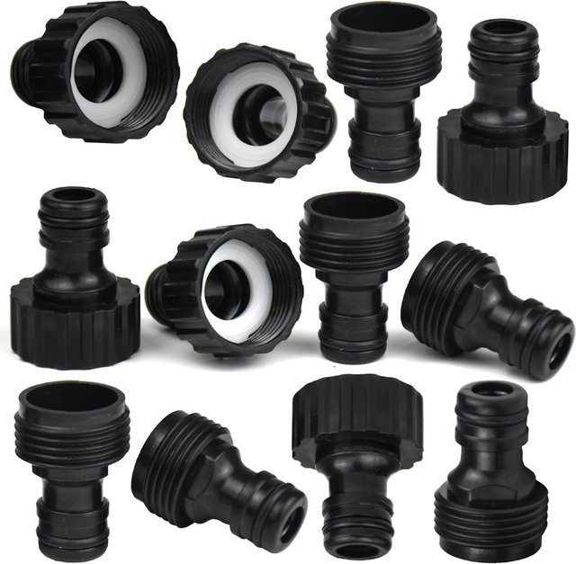 KESLA Schnellverbinder Set 5 Stück 3/4 Zoll Männlich-Weiblich BSP-Gewinde Schlauchadapter für Gartenrohre und Tropfbewässerungssysteme in Schwarz - Bild 1