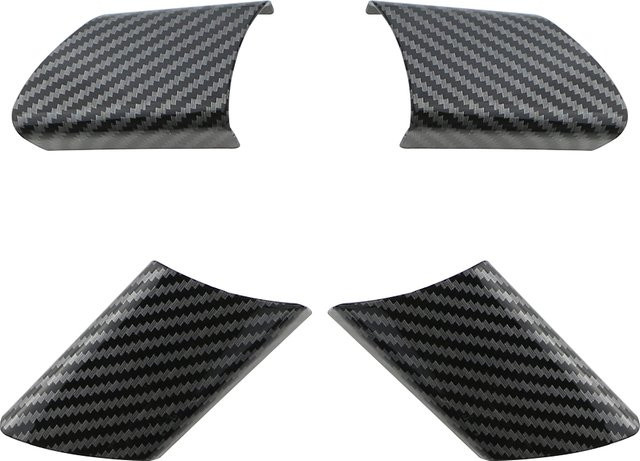 4er Set Kohlefaser Lenkrad Panel Abdeckung Aufkleber Trim in Schwarz für Volkswagen VW Polo und Fox - Bild 1