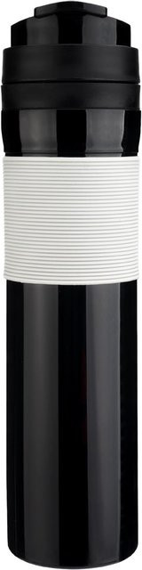 CosyHome French Press Kaffeetasse mit Filter aus Kunststoff, tragbarer Kaffeebereiter und Fruchttee-Zubereiter, Schwarz - Bild 1