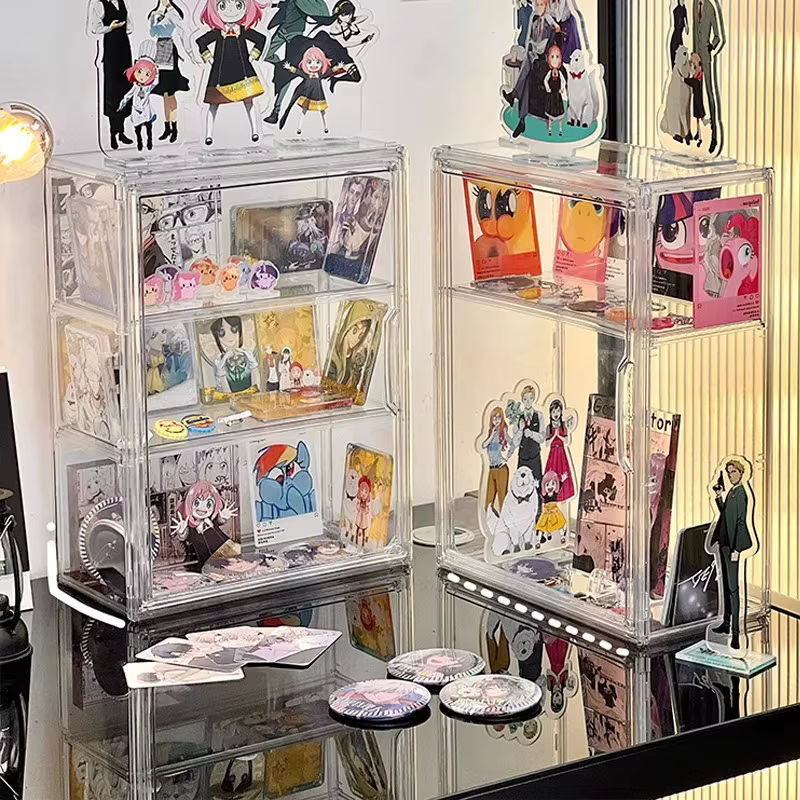 Transparente Aufbewahrungsbox aus Kunststoff für Anime-Figuren und Blindboxen, rechteckiges Präsentationsregal in modernem Design - Bild 3