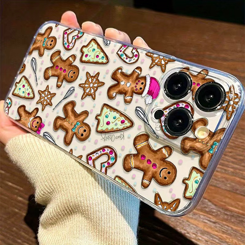 Transparente TPU-Handyhülle mit Weihnachts-Lebkuchenmann und Weihnachtsbaum-Muster für iPhone 11 bis iPhone 17 Pro Max - Bild 3