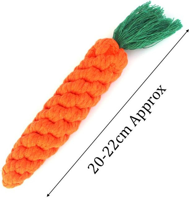 Yiran Furniture Welpen-Kauspielzeug, Karottenform, Baumwollseil, orange - Bild 1