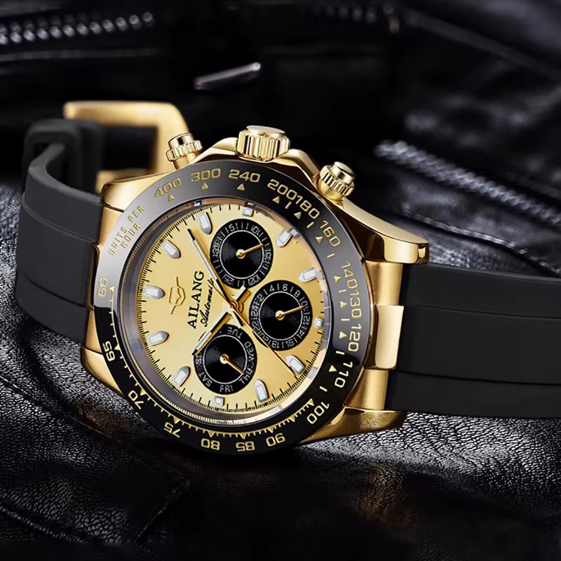 AILANG Armbanduhr Automatik, Silikon, Gold, Herren - Bild 4