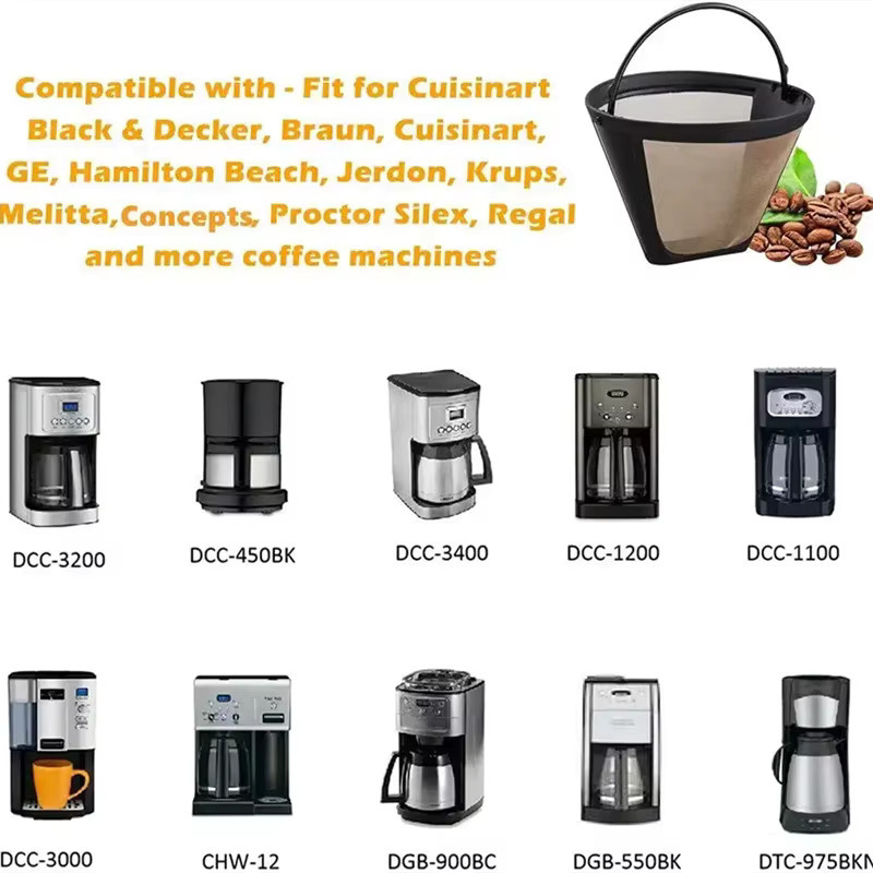 Arshen Kaffeefilter Permanent aus Gold-Mesh mit Griff für 10-12 Tassen - Bild 3