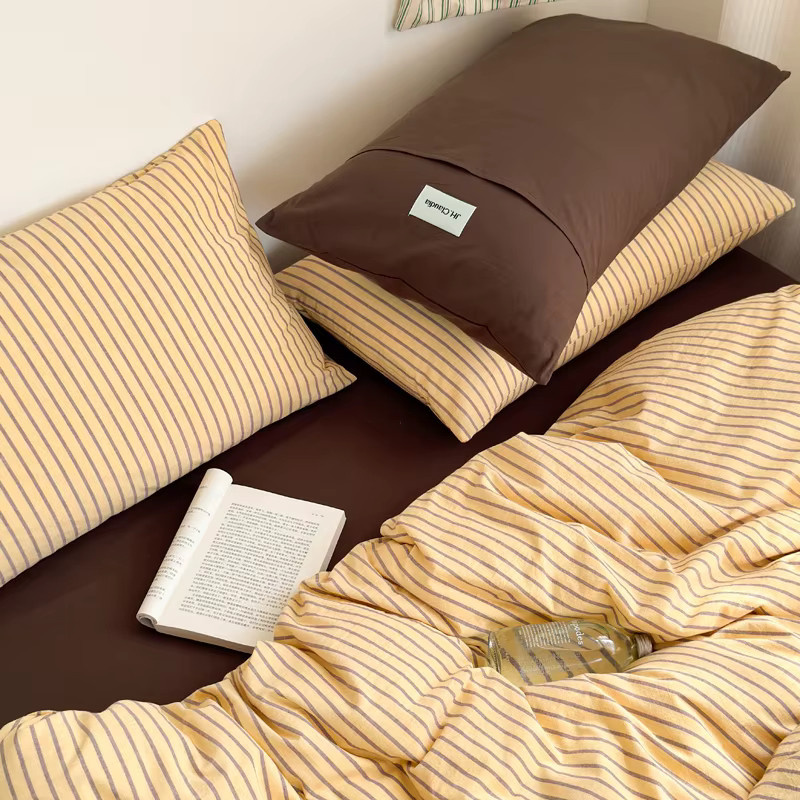 Bonenjoy 2-teiliges Kissenbezug-Set aus 100 % Baumwolle, gestreift, rechteckig, B: 48 cm, H: 74 cm - Bild 3